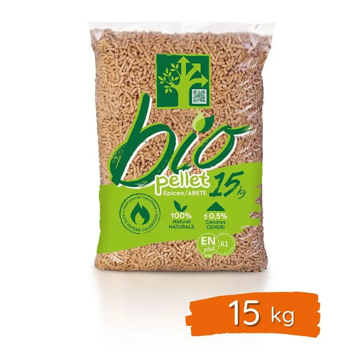 🌲 BIO PELLET – Drevené pelety 100 % smrek, ENplus A1– 1 050 kg (70 × 15 kg).