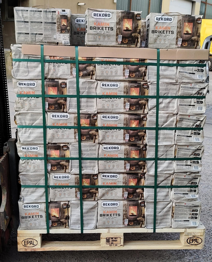 Drevené brikety Rekord 2 – 2 000 kg / 80 vriec × 25 kg